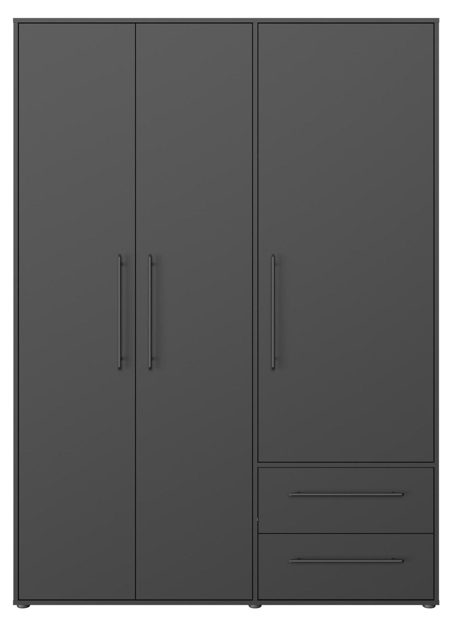 MOKKARIS Drehtürenschrank – Kleiderschrank in Schwarz mit durchdachter Stauraumlösung