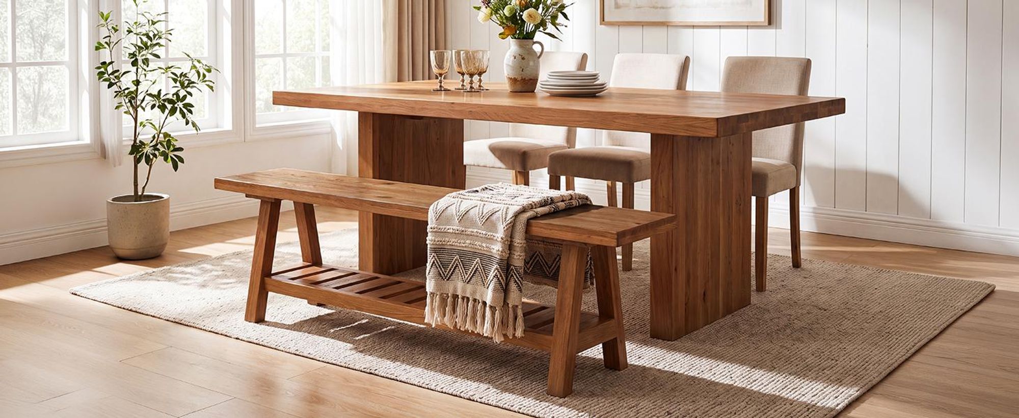 140 cm Massivholz Sitzbank Esszimmerbank, Bauernhaus Holz-Bank Küchenbank Lange Sitzbank für Wohnzimmer, Flur, Eingangsbereich, Schlafzimmer, Braun