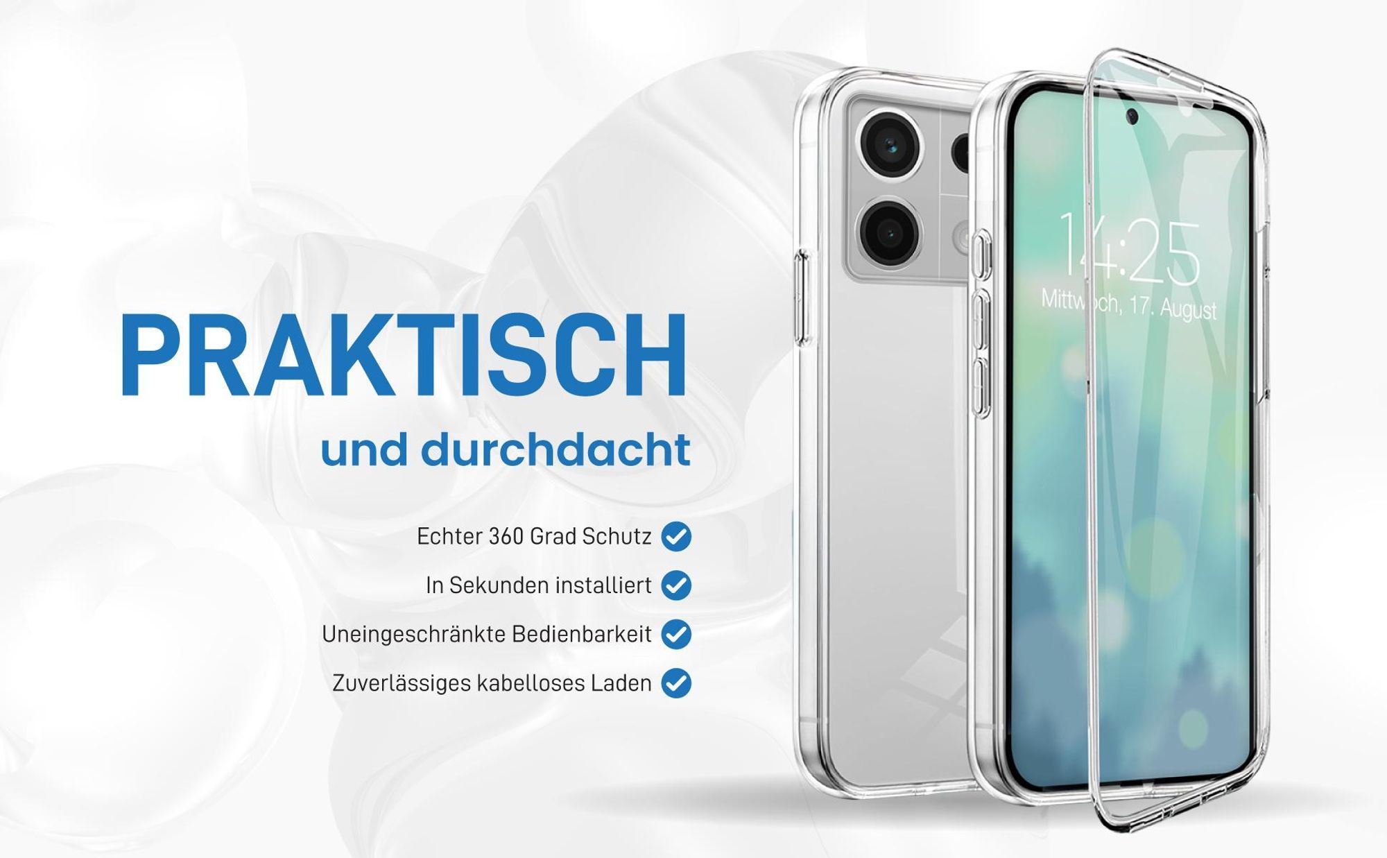 Rundum Schutz Hülle für Xiaomi Redmi Note 13 5G mit Touchsensibilität