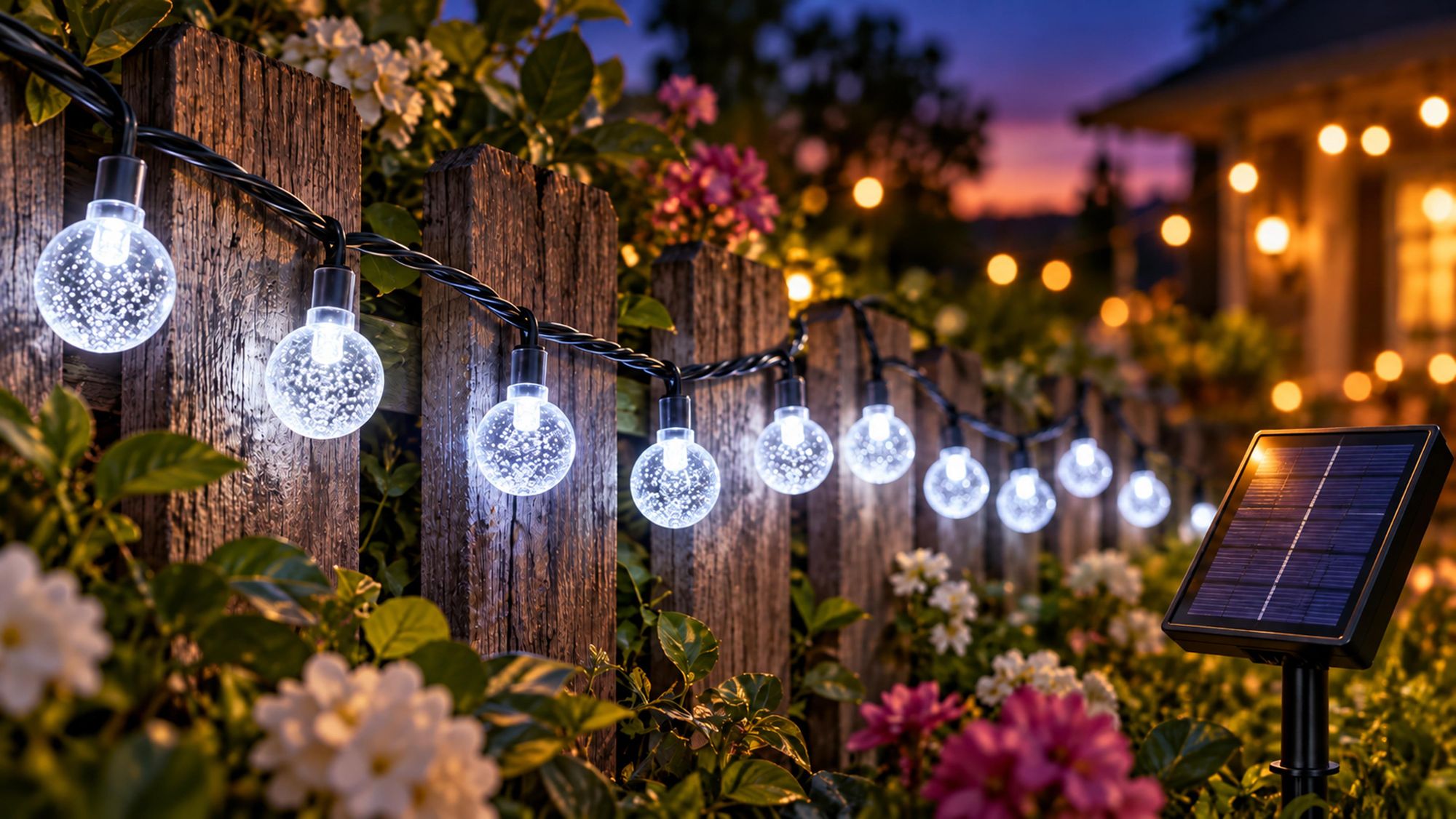 5M Lichterkette Außen Solar Glühbirnen LED Lichterketten, Innen Außen Weihnachten Beleuchtung Outdoor Garten Deko, Weiß