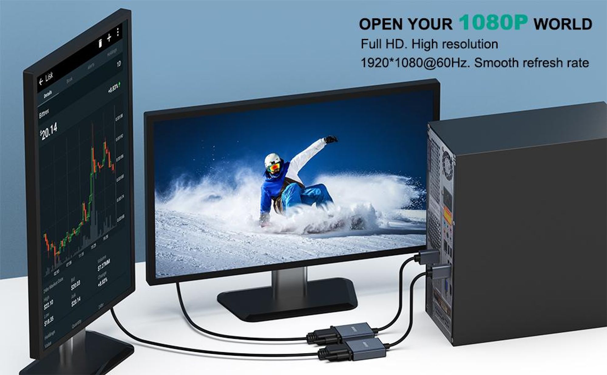 BENFEI Kabeladapter DisplayPort auf VGA Adapter DP zu VGA Konverter