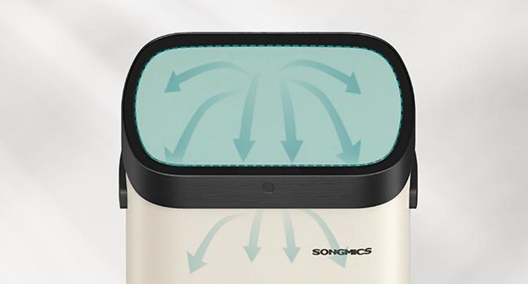 Mülleimer mit Sensor, automatischer Abfalleimer 50 L, Softclose-Deckel, Stahl, creme