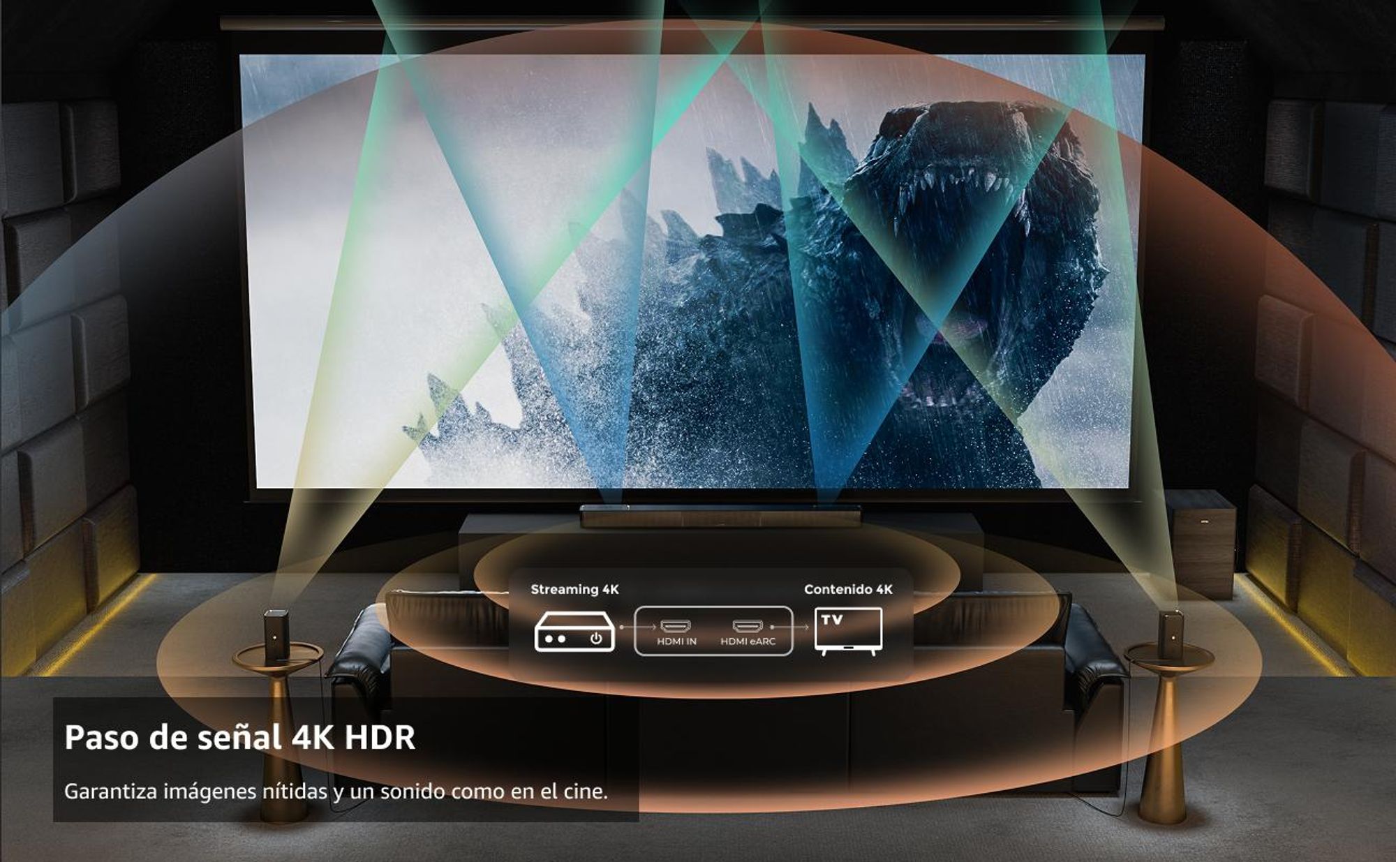 ULTIMEA Skywave Series: Sistema de sonido envolvente inalámbrico profesional de 7.1.4 canales para televisión, con Dolby Atmos, barra de sonido de 980 W y subwoofer inalámbrico de 10"