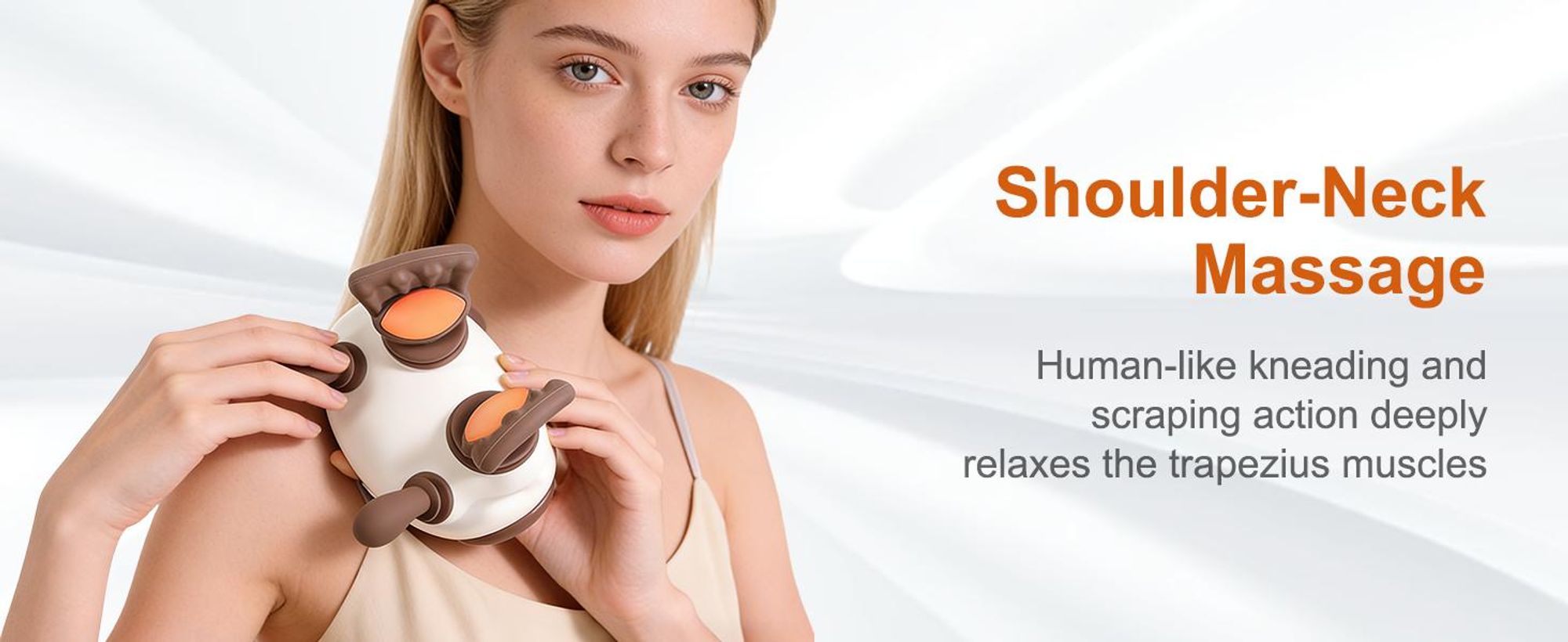 Elektrisches 4D Shiatsu Nacken- & Rückenmassagegerät mit Wärme, Tragbares Schultermassagegerät für Tiefenmassage in Auto, Büro & Zuhause
