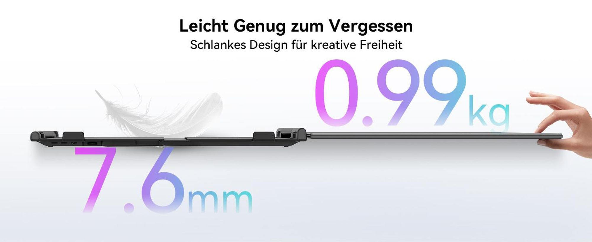 Blackview SCM5 Monitor, 14" FHD IPS 1080P Display, 995g, USB-C 100W PD, 0-180° Neigung, Ständer, SÜD, Polyamid-Oberfläche, für 13"-17.3" Laptops