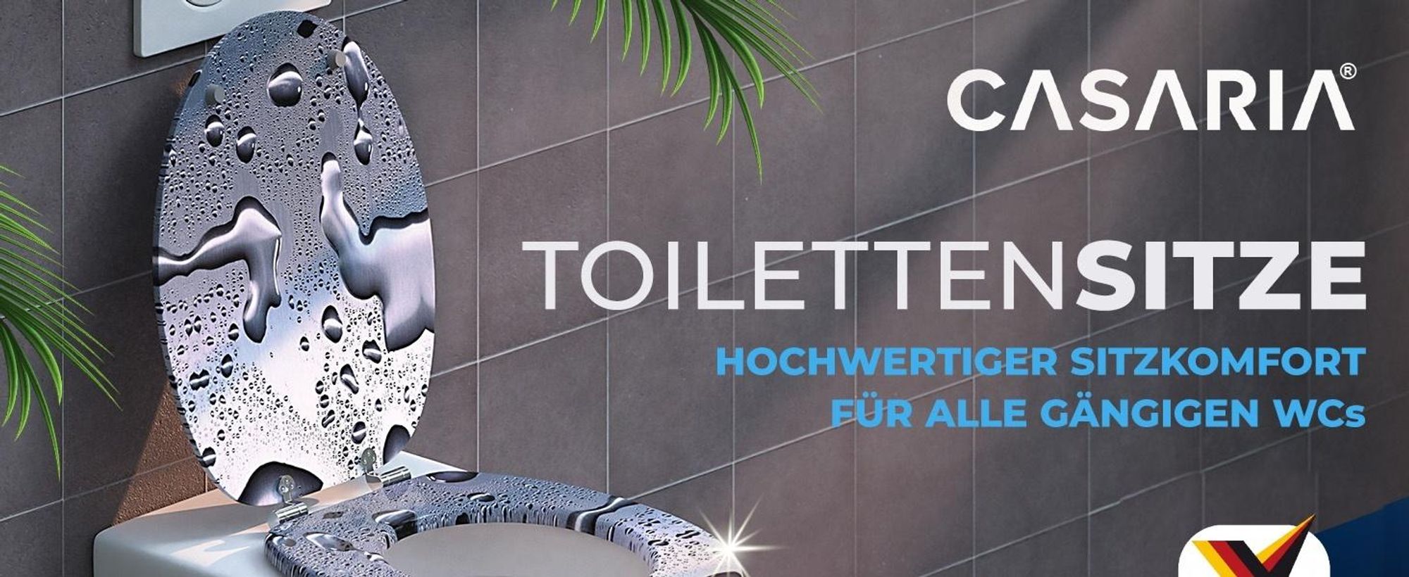 CASARIA Toilettendeckel mit Doppelter Absenkautomatik MDF