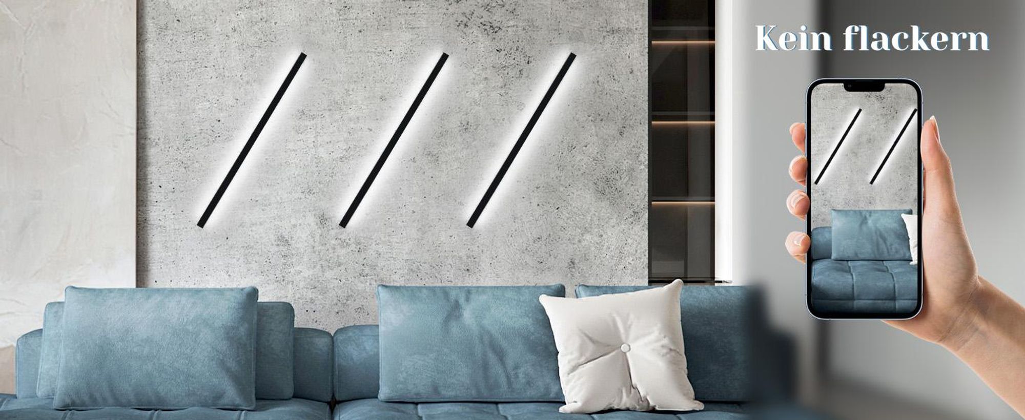 ZMH LED Wandleuchte Wandlampe 100CM Innen Schwarz Kaltweiß 32W Modern Flur Up Down Wandbeleuchtung Flurlampe für Wohnzimmer Küche Schlafzimmer Hotel