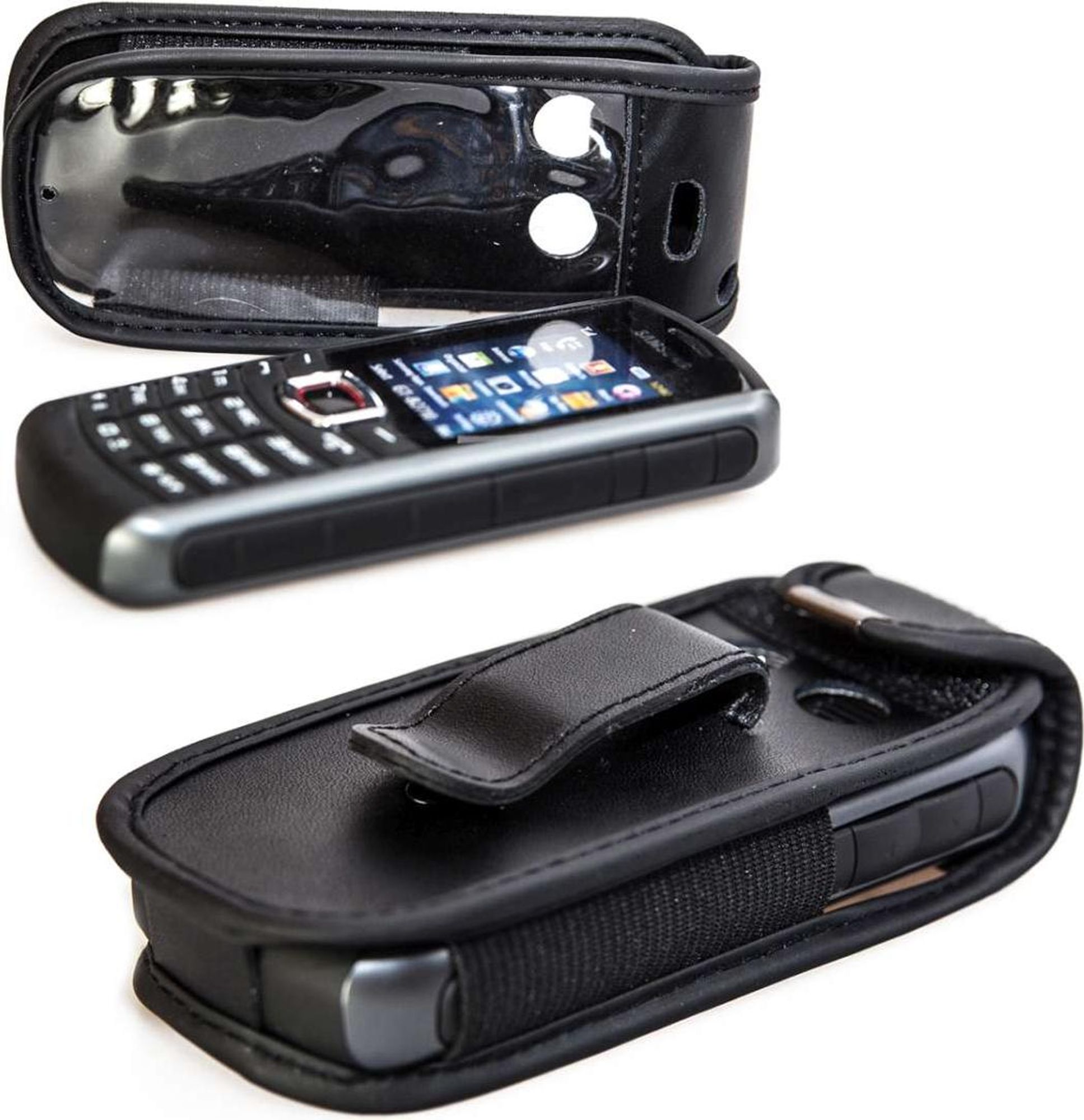 caseroxx Ledertasche mit Gürtelclip kompatibel mit Samsung B2710 aus Echtleder, Tasche mit Gürtelclip und Sichtfenster  Bild 1