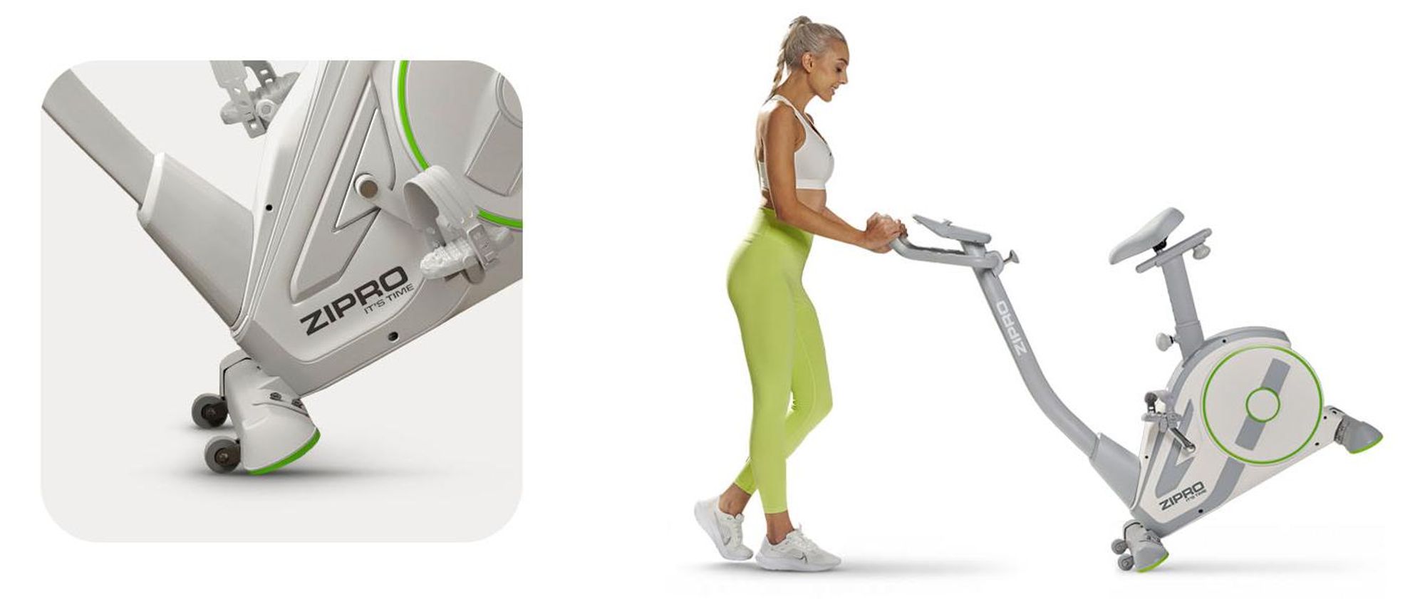 Zipro Ergometer Bicicletta Rave White – Cyclette elettromagnetica in bianco Controllo tramite app Zwift Angolo del manubrio e sella regolabili Programma Watt