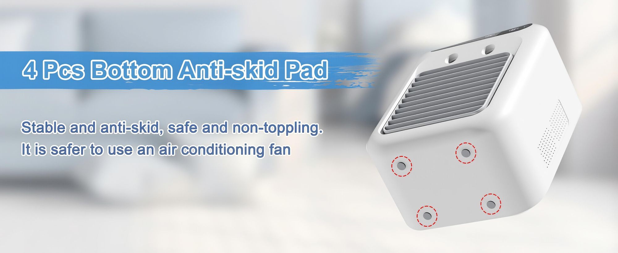 Mini Klimaanlage,USB Tragbarer Ventilator Luftkühler mit 2 Windgeschwindigkeiten,Doppelnebelspra,500ml Wassertank,Leiser Weiß Standventilatoren