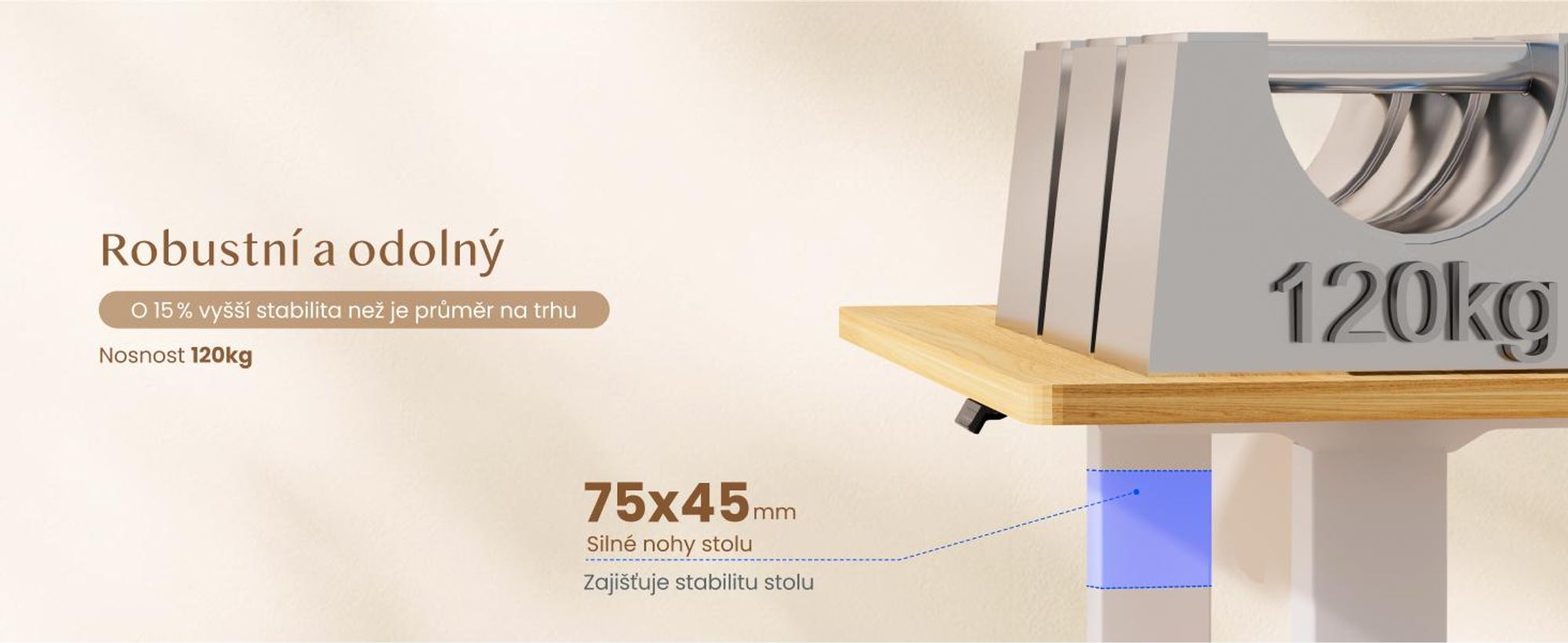 FLEXISPOT QB2 Výškově nastavitelný elektrický stůl 140 x 70 cm, 2 SILNÉ MOTORY, nosnost 120 kg, ochrana proti kolizi, 4 paměťové funkce (javor)