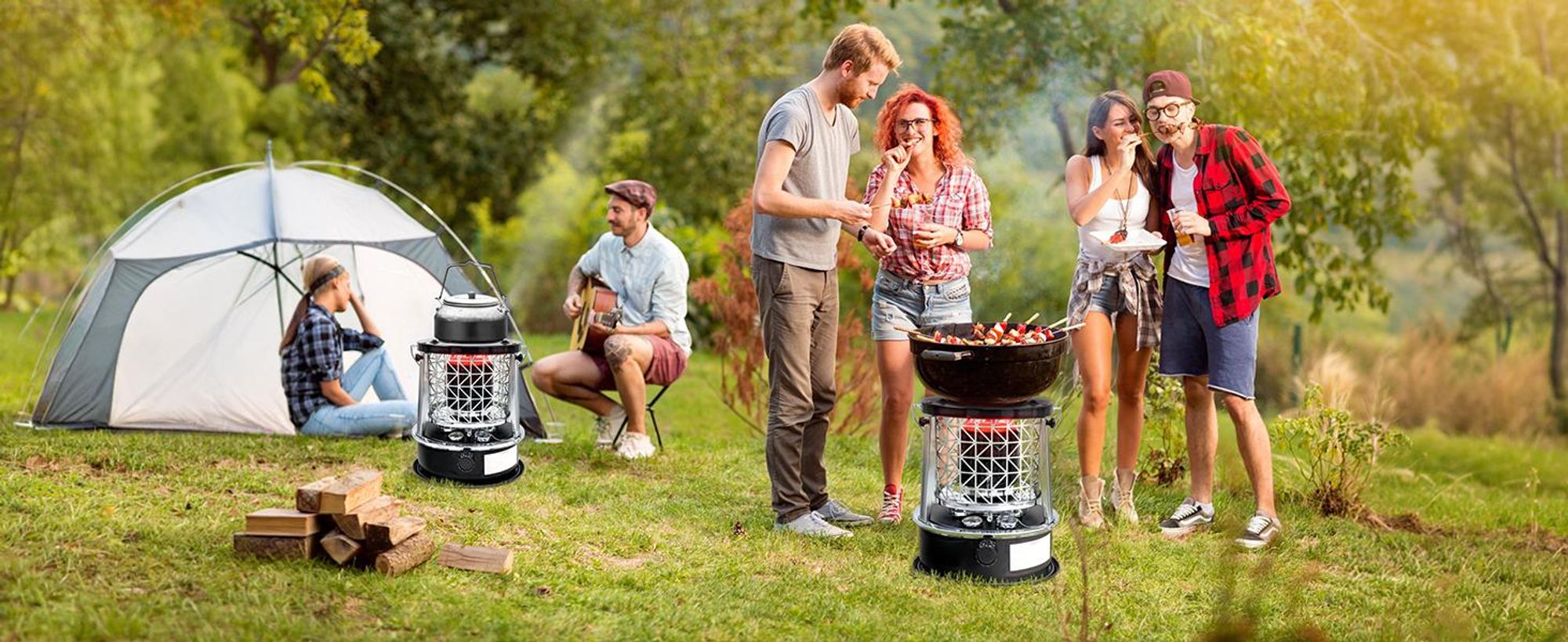 Mobiler Heizstrahler 2600W, Petroleum-Kerosinofen für Outdoor & Camping, Dochtheizung, 5L Tank, 12,5h Laufzeit, stromlos