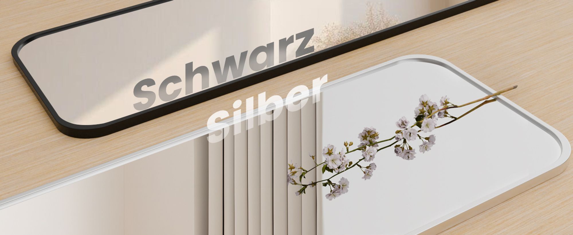 Heilmetz Standspiegel 160x40cm Wandspiegel mit Chorm Metallrahmen Ganzkörperspiegel Aluminiumrahmen Schwarz Matt