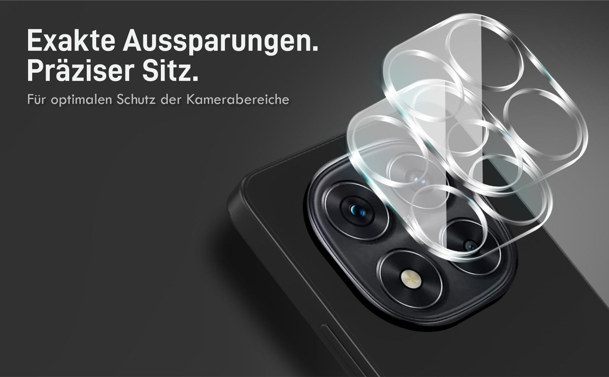 Viererpack Kamera und Displaygläser - Resistent gegen Fingerabdrücke