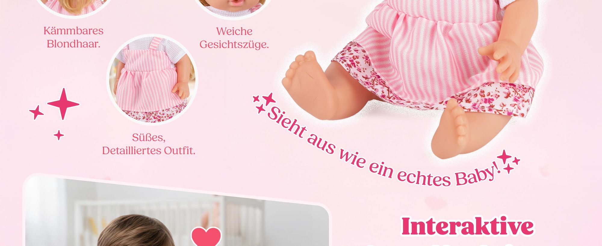 Interaktive Babypuppe MiMi 30 cm von Kinderplay – spricht, weint und schließt die Augen für realistisches Rollenspiel