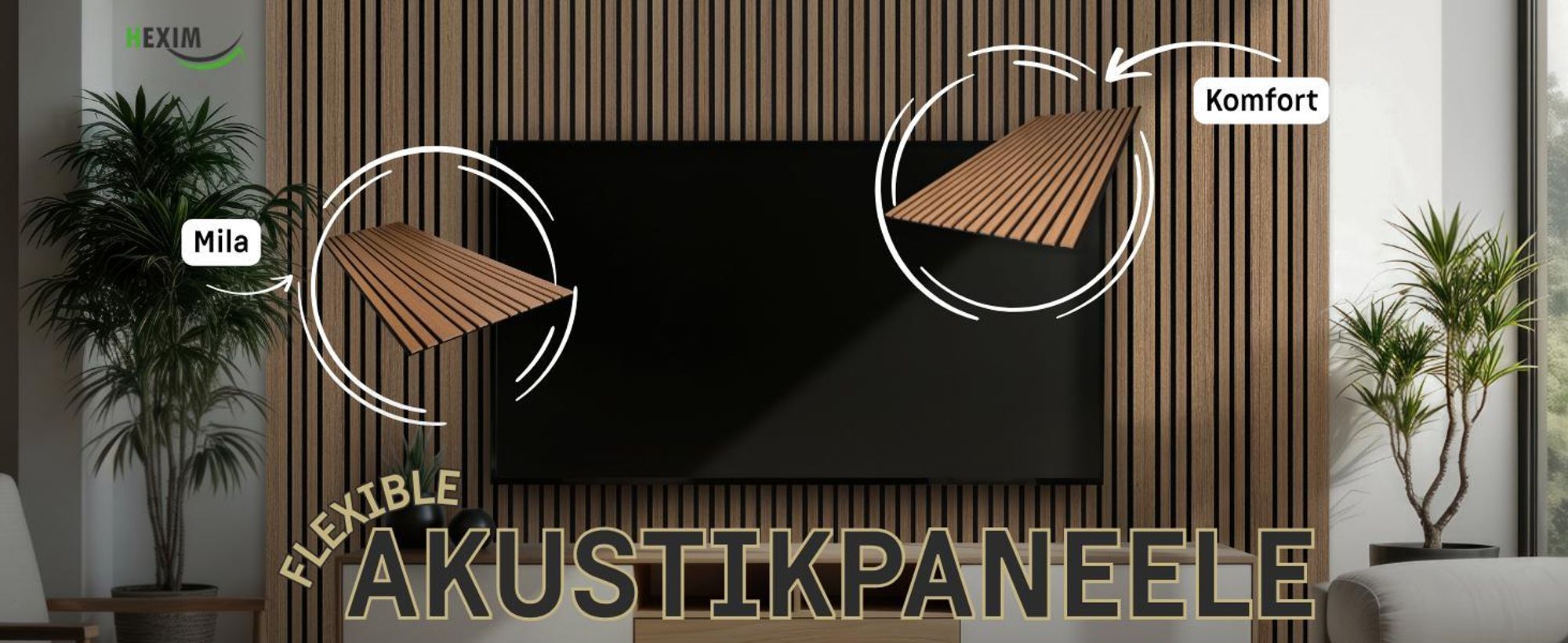 HEXIM Akustikpaneele 138,5x60cm Holz Comfort - flexible Holzpaneele Platten Lamellenwand MDF Wandpaneele Lamellenverkleidung Wandverkleidung schalldämmend (0.83m² Palomino)