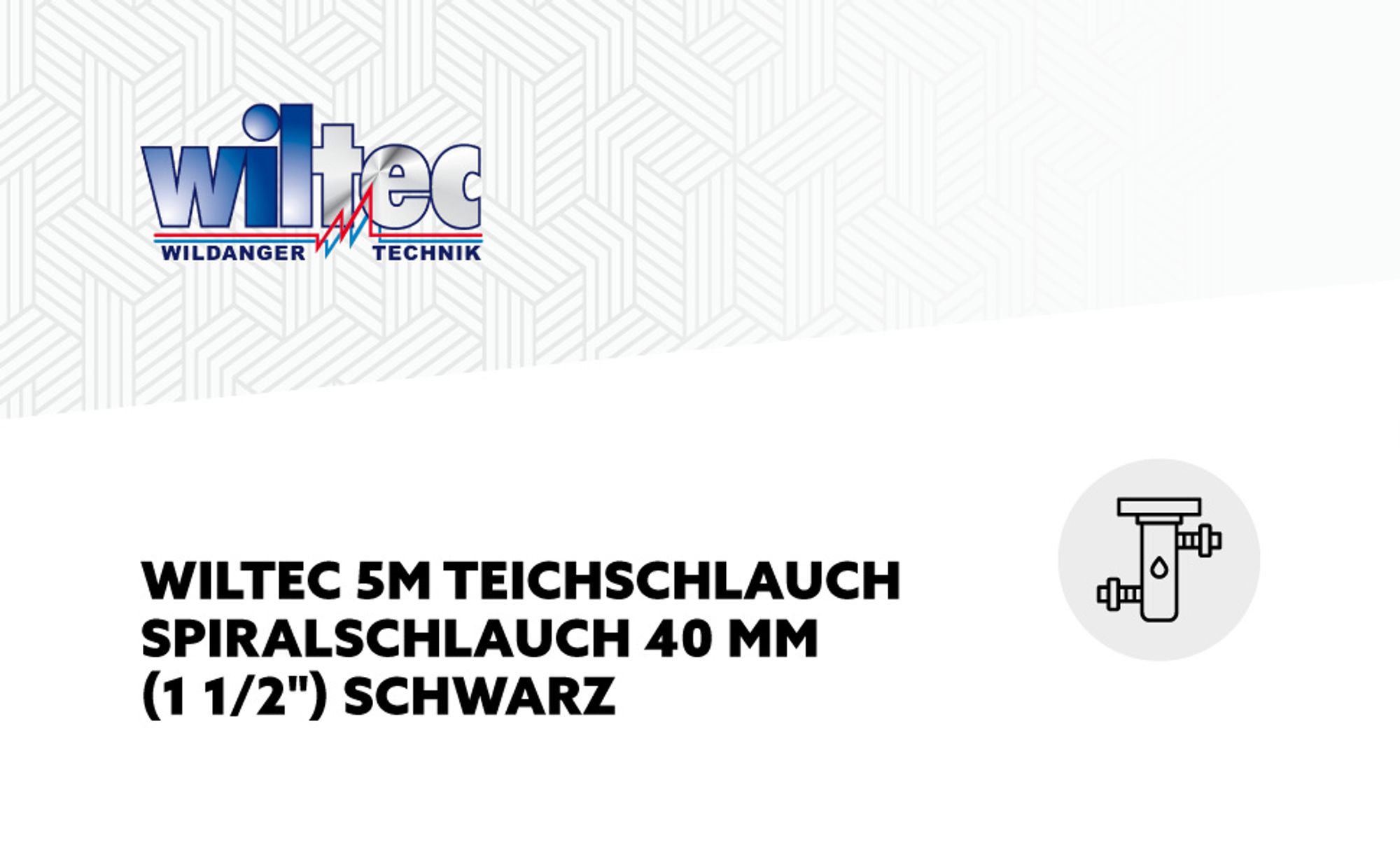 Wiltec Teichschlauch 5m Spiralschlauch 40mm (1 1/2") schwarz, lichtundurchlässig, extrem biegsam Saugschlauch Druckschlauch