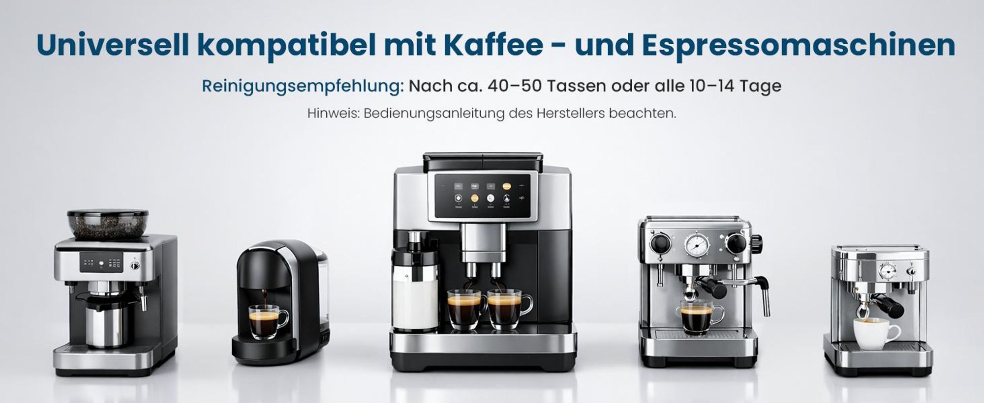 Reinigungstabletten für Kaffeemaschinen, 100 Stk, entfernt Kaffeefett & Öle, für Siebträger & Vollautomaten, schonend reinigend, umweltfreundlich