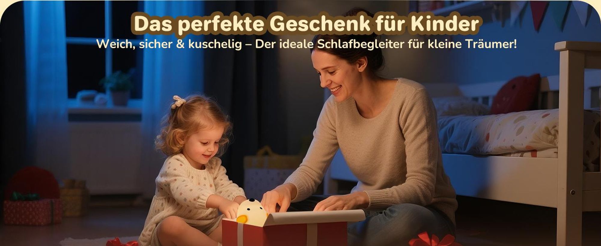 LED Nachtlicht Silikon Hund Touch Nachtlampe USB-Aufladung mit Timer,RGB,Schlaflicht Kinderzimmer tragbare Schlafhilfe Stilllicht