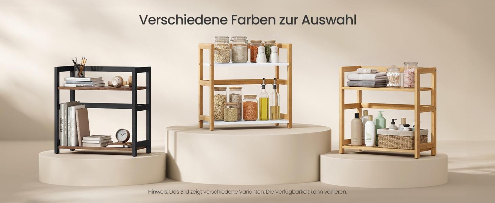 SONGMICS Gewürzregal mit 2 Ebenen, Küchenregal, für Arbeitsplatte, Küche, beige-weiß