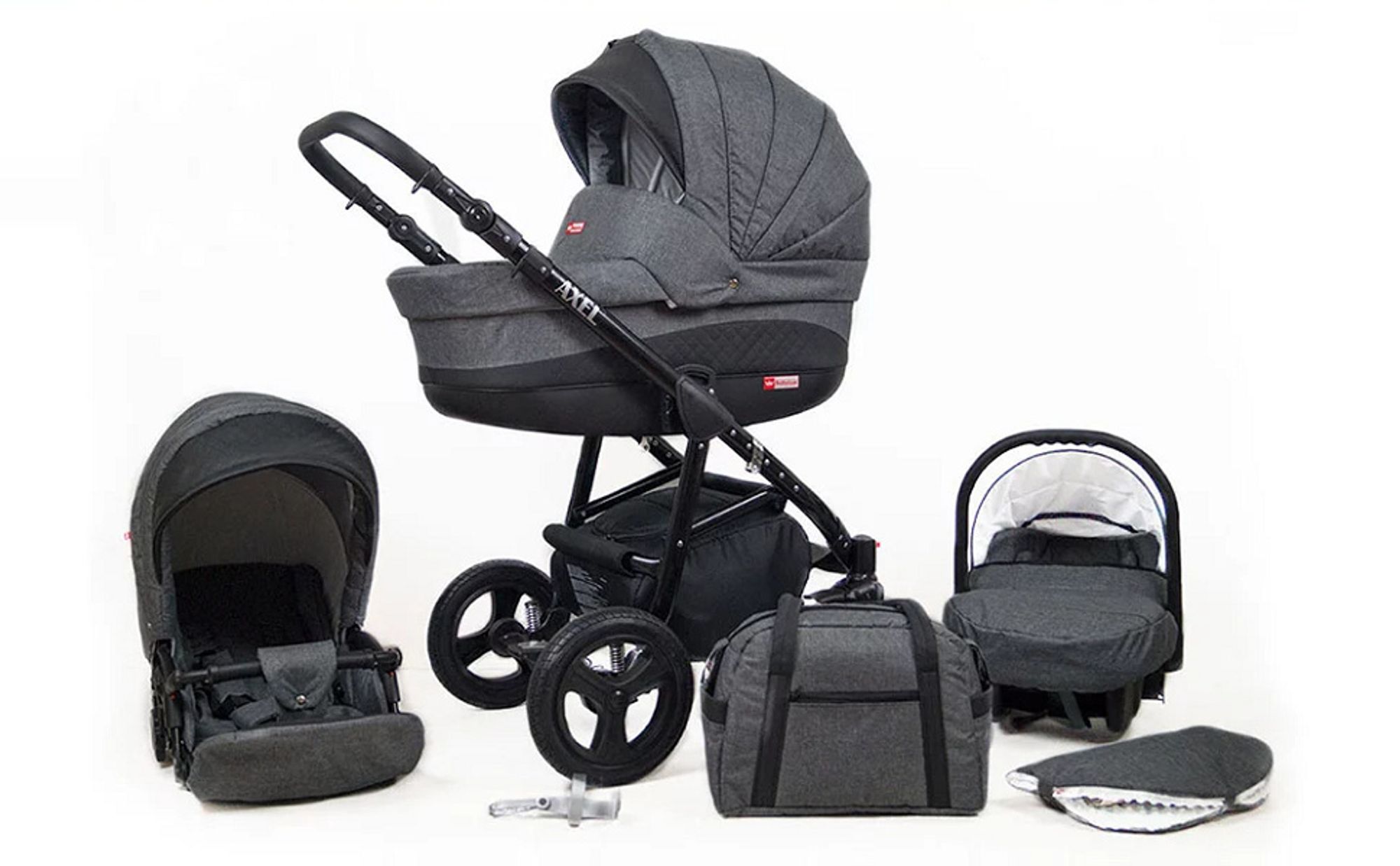 BabyLux® Alu Way | 3in1 Kinderwagen | Optical Chili | Kombikinderwagen | Kinderwagenset