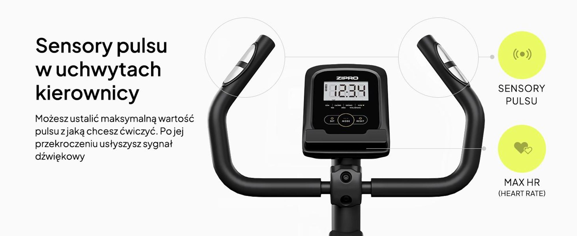 Rower treningowy Zipro One S Gold – kompaktowy rower fitness do użytku domowego Cichy rower treningowy z pomiarem tętna, komputerem LCD i uchwytem na tablet Design Edition