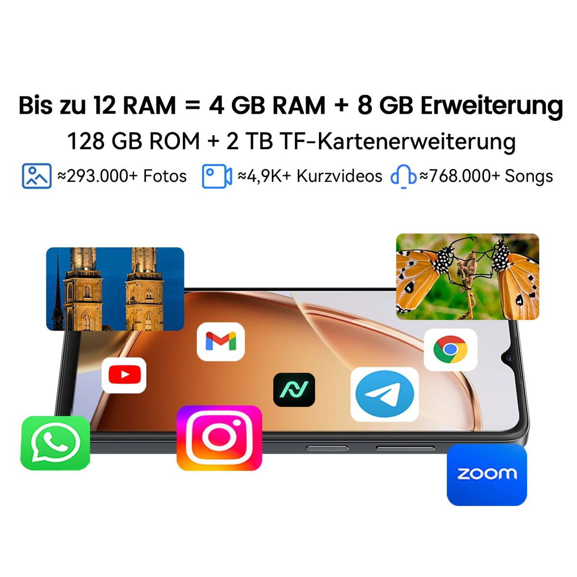 Blackview Wave 9C KI Handy Ohne Vertrag,Android15,12GBRAM+128GBROM,5000mAh,Dual SIM,1080P FHD,Fingerabdruck-Entsperrung