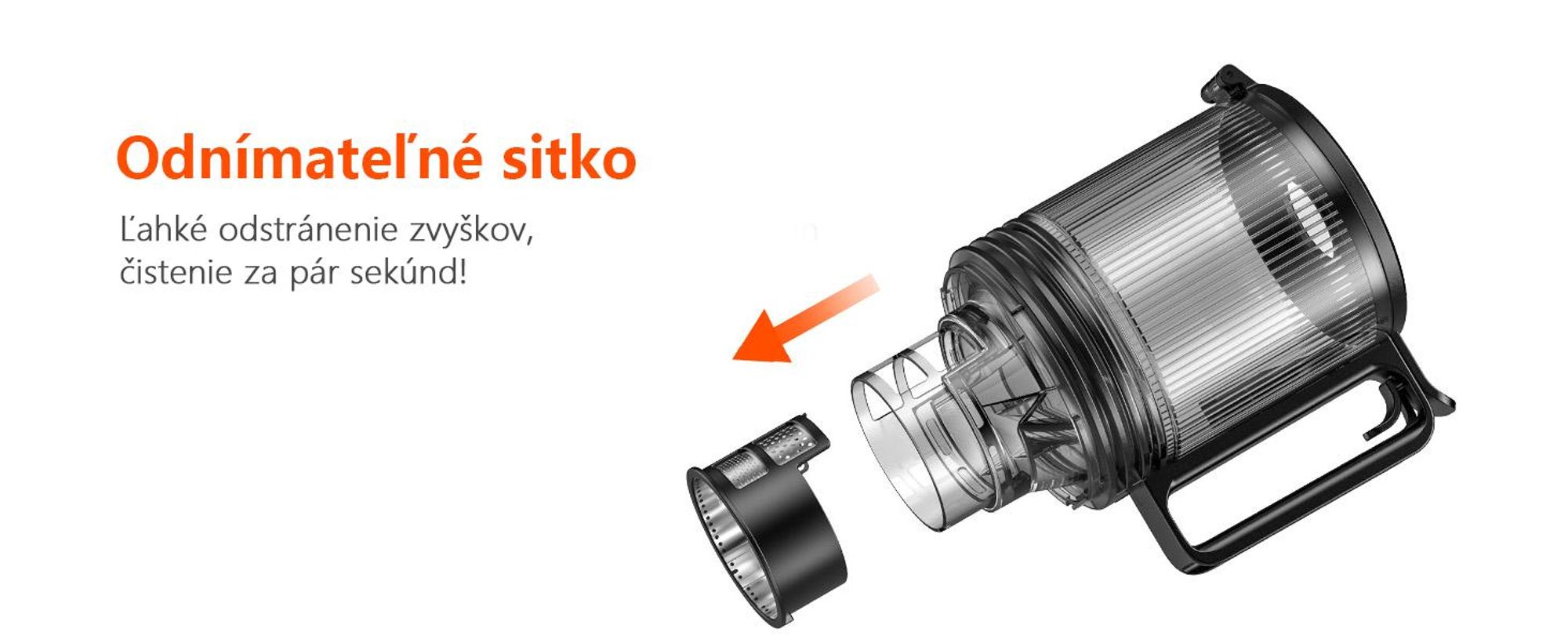 CelerySpec SJ-048-EU-SS Pomalý Odšťavovač - 250W Výkon 1.8L Veľká kapacita Dva podávacie otvory s priemerom 130 mm a 45 mm - strieborná