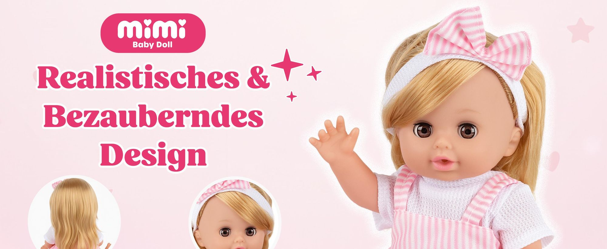 Interaktive Babypuppe MiMi 30 cm von Kinderplay – spricht, weint und schließt die Augen für realistisches Rollenspiel