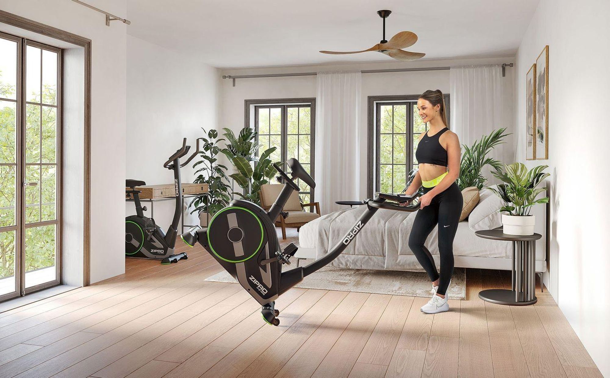 Rower ergometryczny Zipro Rave – elektromagnetyczny rower treningowy z połączeniem z aplikacją 32 poziomy oporu i program watowy Regulowana kierownica i siodełko