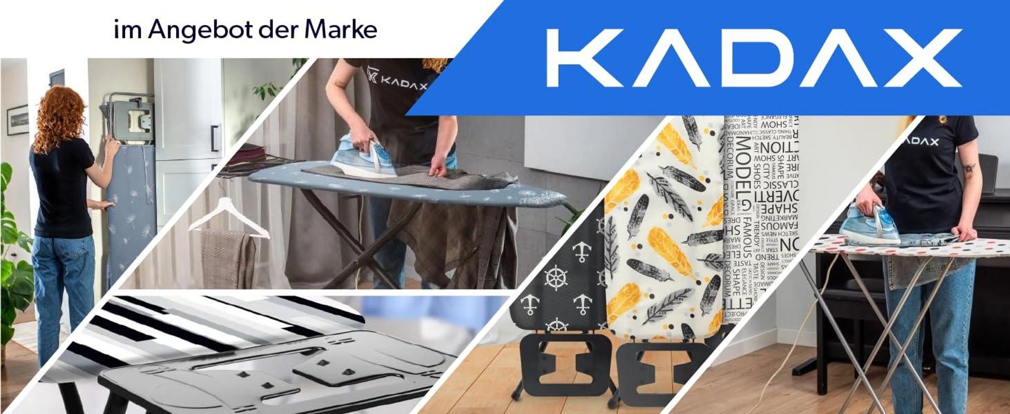 KADAX Klappbares Bügelbrett „Brusand", Dampfbügelbrett mit Metallnetz, 114 cm, Kariert
