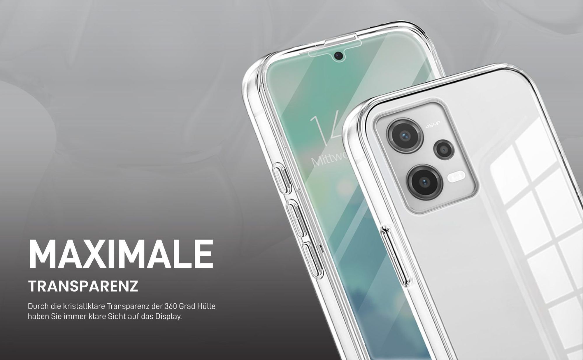 Transparentes 360 Grad Cover Front Back für Xiaomi Redmi Note 12 Pro 5G