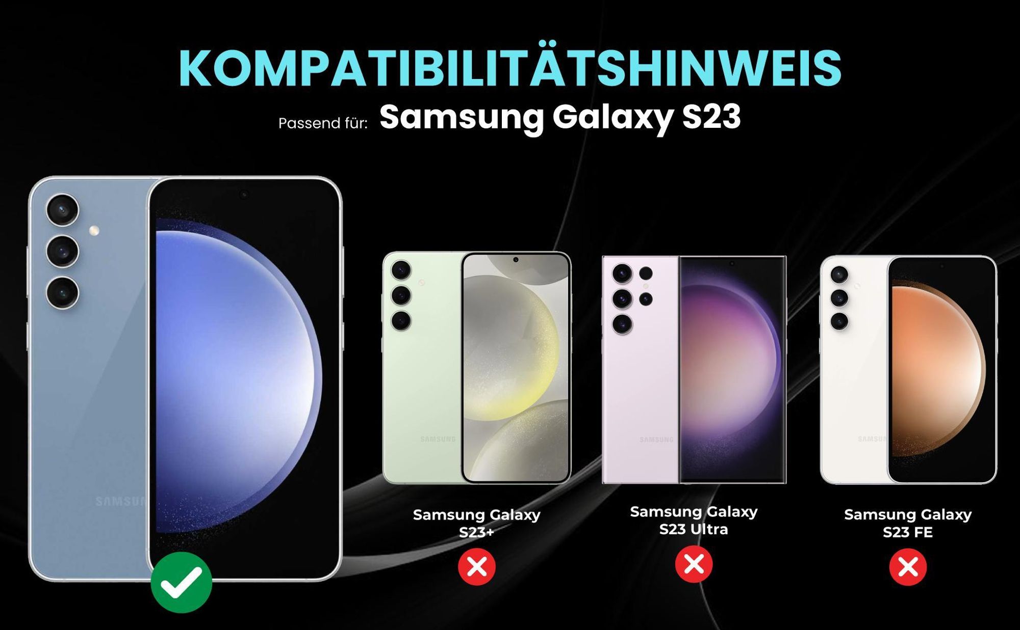 Kompatibilitätshinweise Hülle für Samsung Galaxy S23