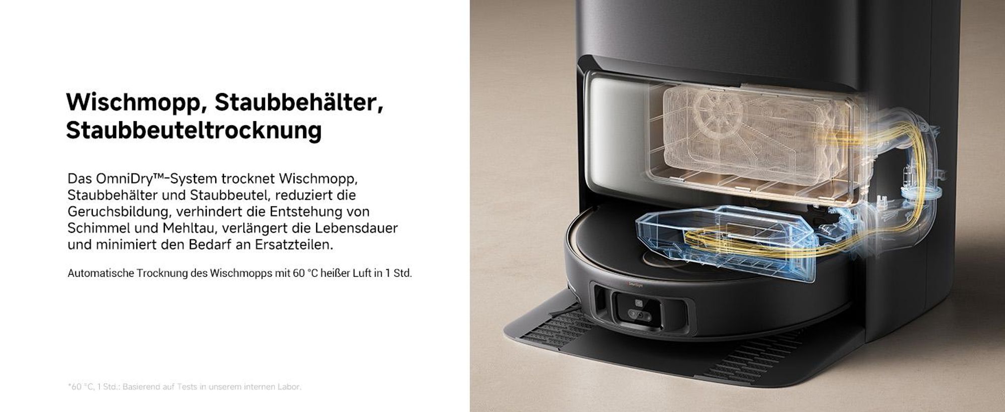 MOVA V50 Ultra Saug- & Wischroboter 24.000 Pa, FlexiRise Navigation, Warmwasser-DuoSolution, Schwarz + Extra 1 L Reinigungsflüssigkeit