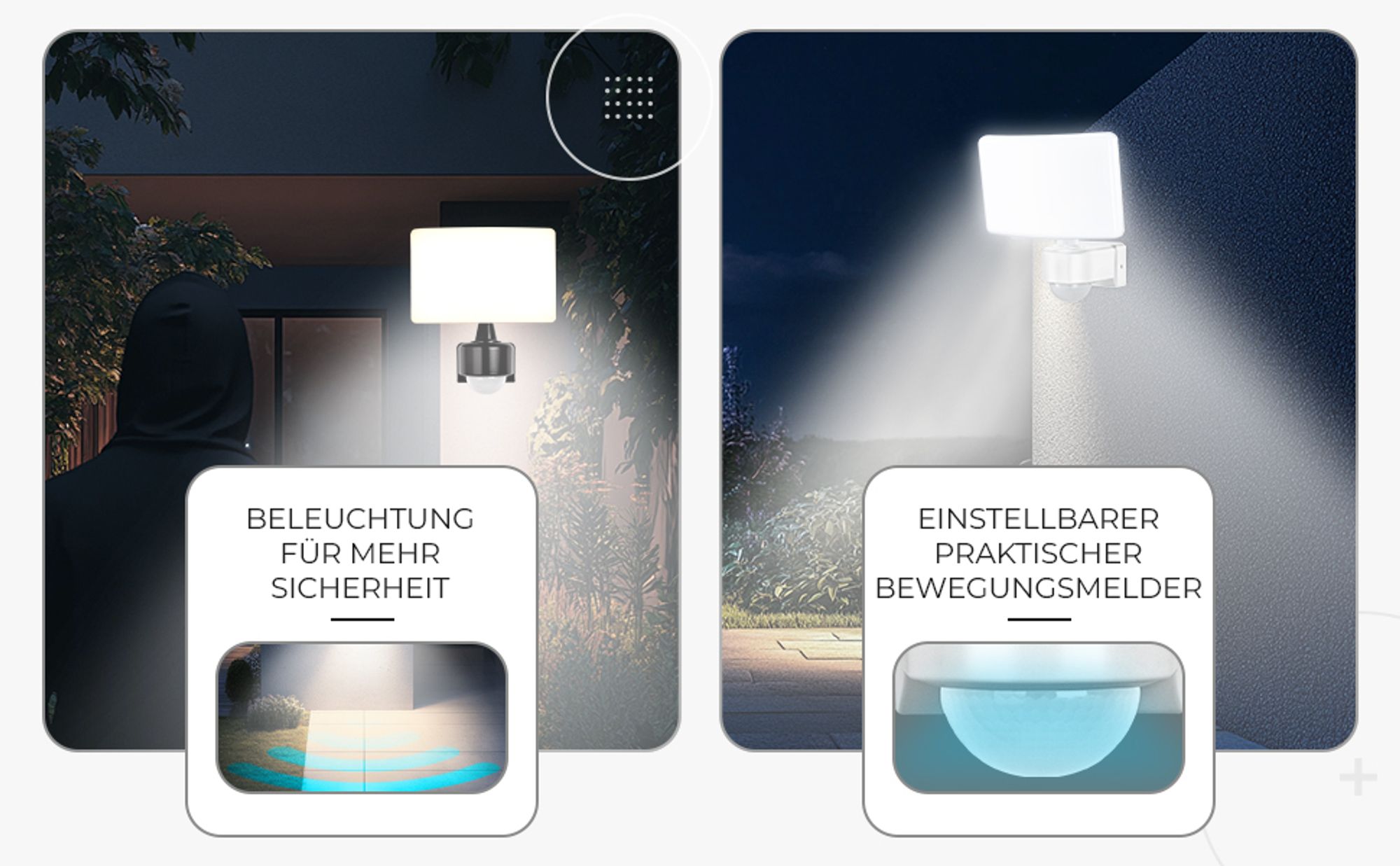 LED Außenleuchte mit Bewegungsmelder Schwenkbar Schwarz | 30W Neutralweiß 4000K IP65 Bewegungsmelder- Steuerung weiterer Leuchten bis 500W | SUN2200