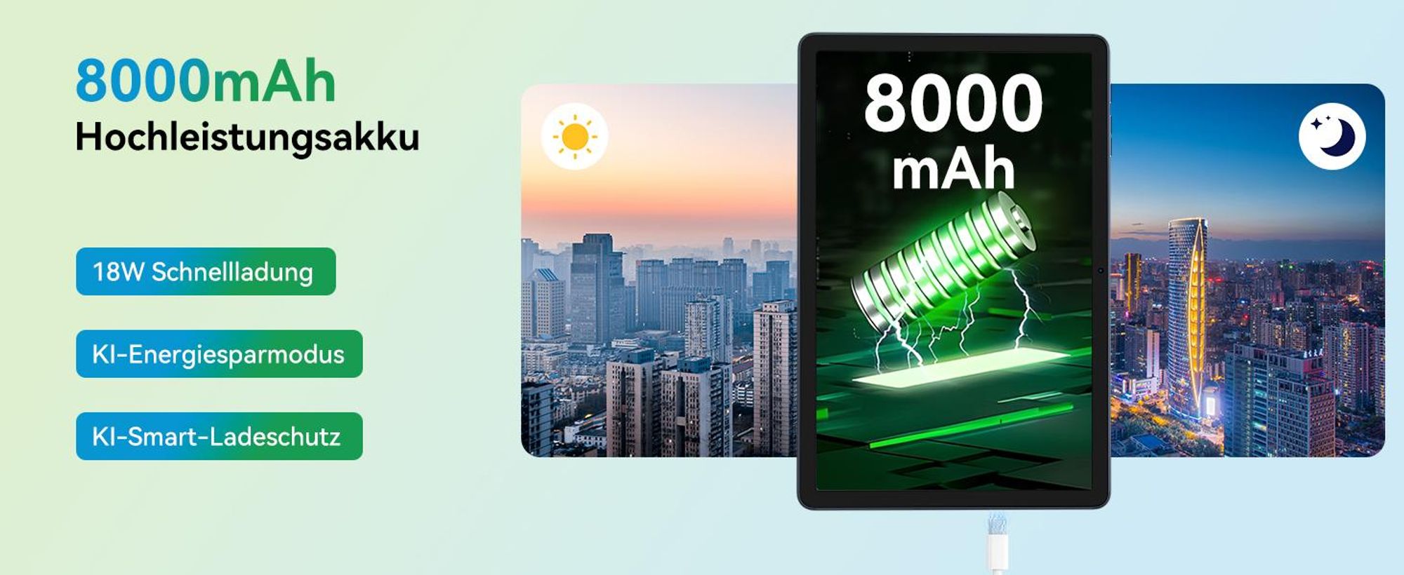 KINGRID W90 Tablet mit 4G LTE, 5G WIFI, 11 Zoll FHD+ Display, Android 15, Gemini-KI, 24GB+256GB, 4TB erweiterbar, 1080P, 16MP+8MP, 8000 mAh Akku