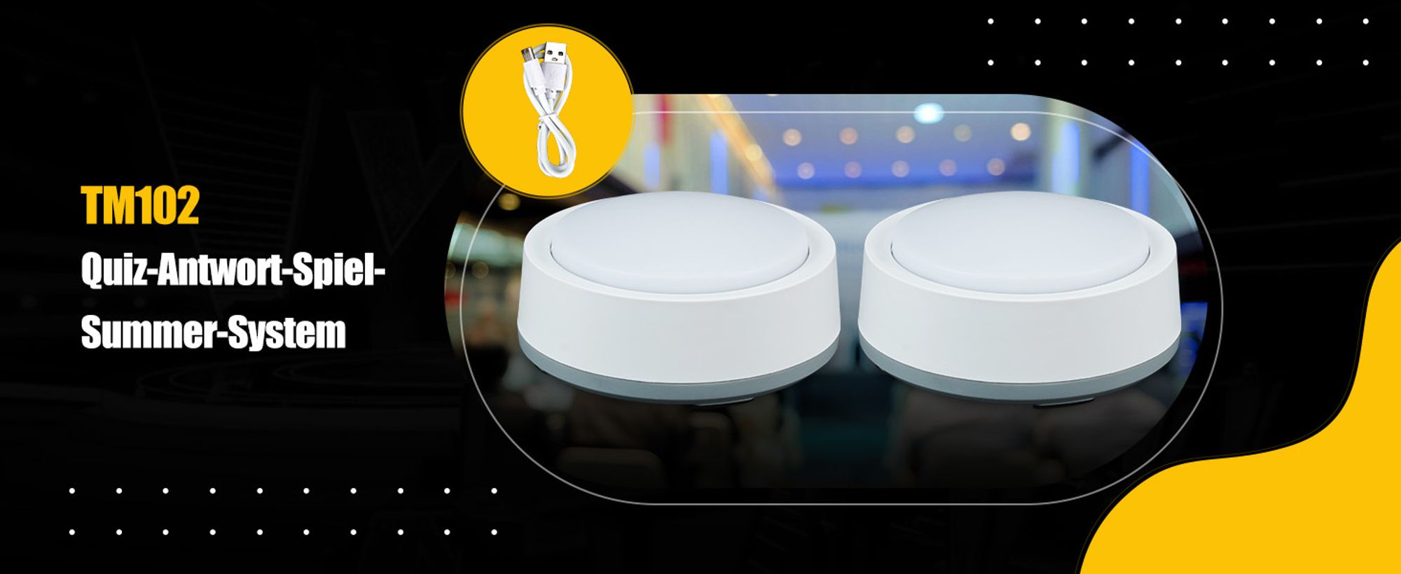 Retekess TM102 Wireless Responsive Buzzer System, Game Show Buzzer Taste, Typ-C-Aufladung, Warnung bei niedrigem Batteriestand für Familienfeiern