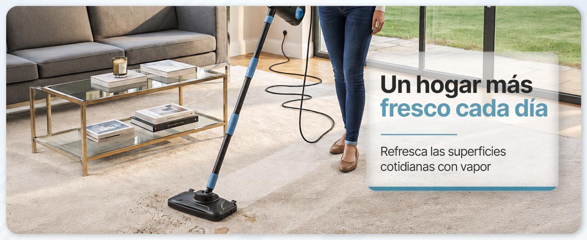 Limpiador a vapor Olvy 14 en 1 con función de fregado y pantalla táctil – Vapor de 125 °C – Limpiador a vapor de mano para alfombras, sofás y suelos duros – Cable de 5 metros