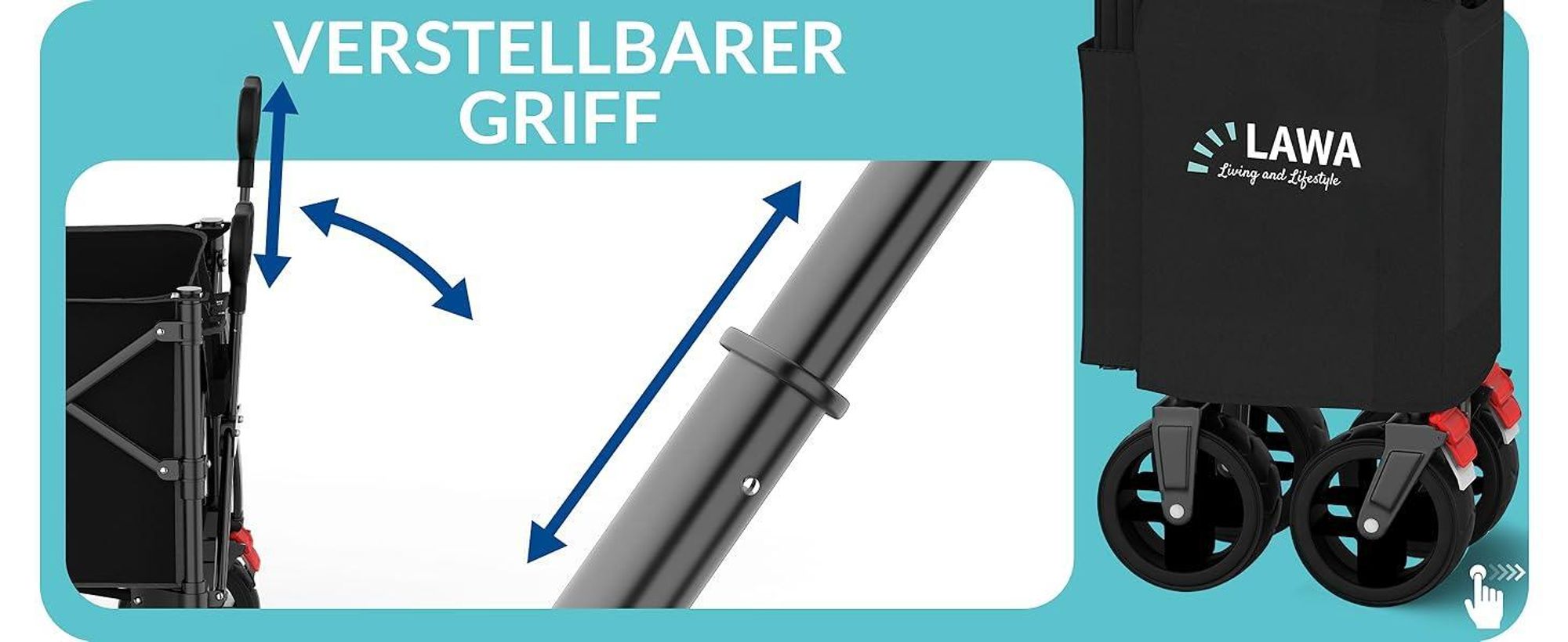 LAWA Bollerwagen mit ausziehbarem Griff