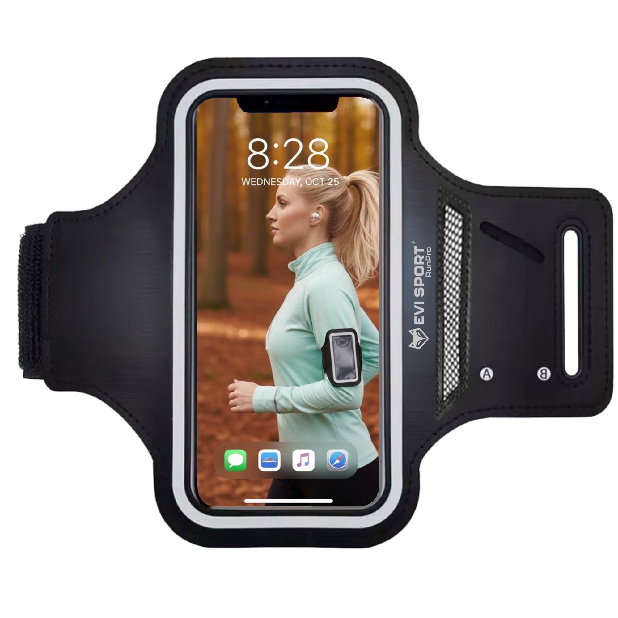Sportarmband Handy 6,9 Zoll, Laufarmband Wasserabweisend für iPhone & Samsung, Jogging Tasche mit Touch-Funktion & Schlüsselfach, EVI RunPro
