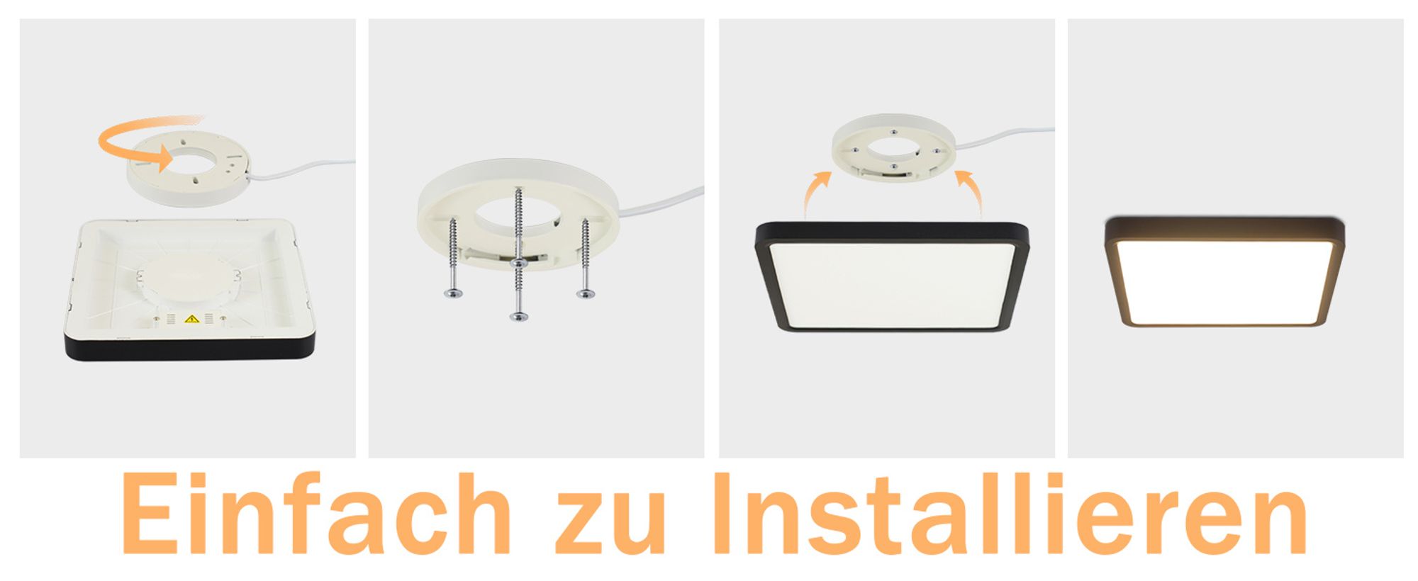 ZMH Deckenlampe LED Deckenleuchte Flach Schlafzimmerlampe 23CM Badezimmerlampe 18W Küchenlampe Eckig Schlafzimmer  Deckenbeleuchtung Flurlampe Decke