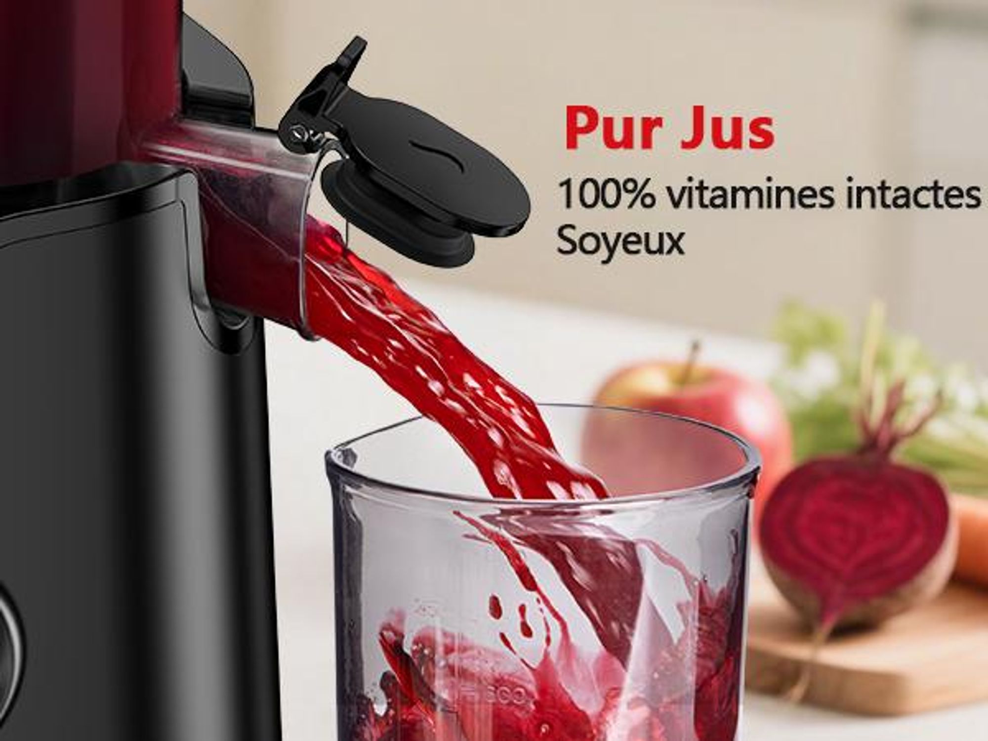 LINKChef SJ-051-EU-BL Centrifugeuse - CE Puissance 200W 1.2L Inclus Extracteur de jus Facile à nettoyer - Noir