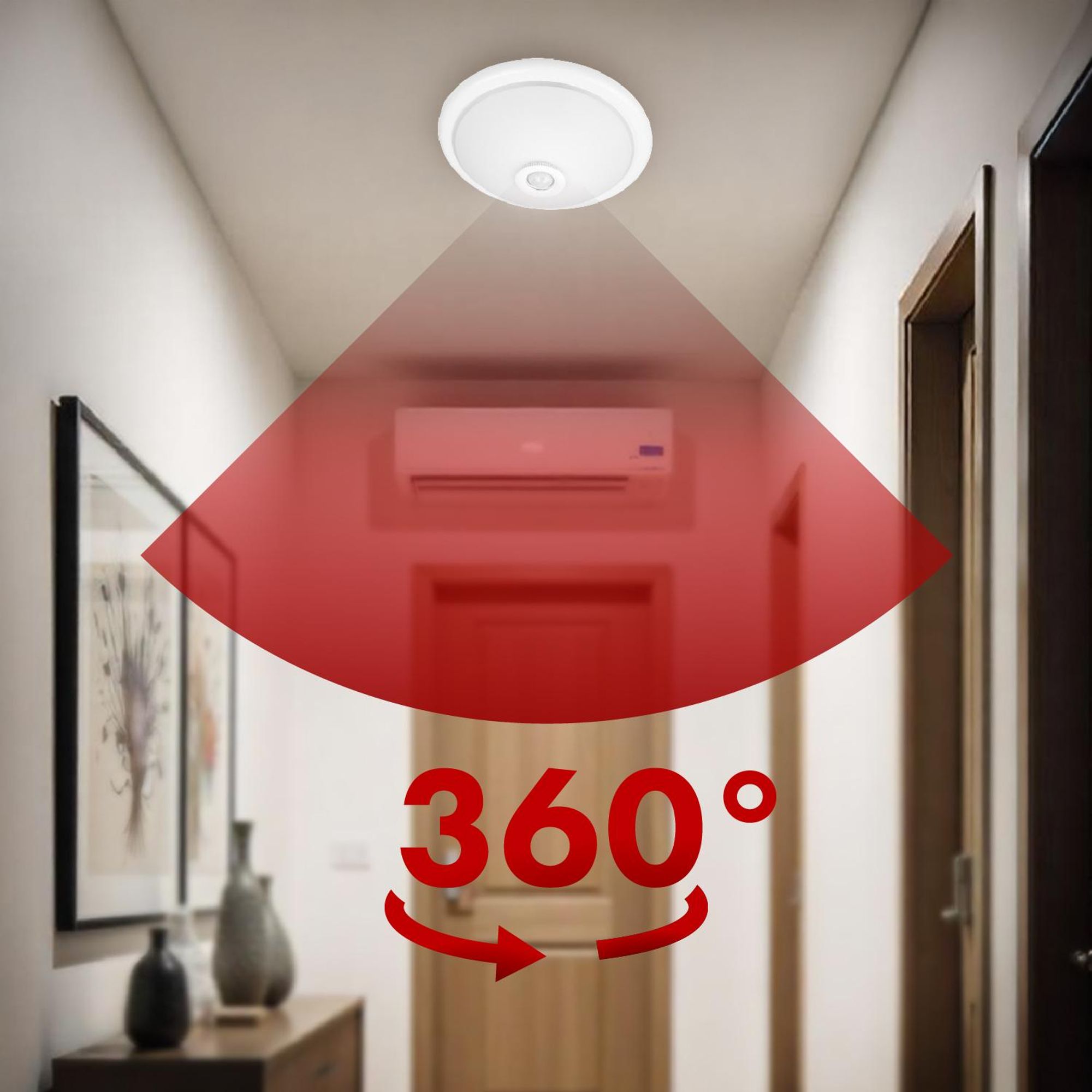 Deckenleuchte mit Bewegungs- und Dämmerungssensor PIR Lampe Beleuchtung max40W E27