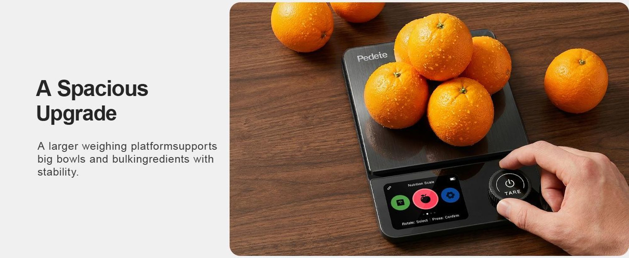 Küchenwaage Digitale ProfiFein waage Kitchen Scale mit LCD Display,Bluetooth App,optionaler Nährwertanalyse,Tara-Funktion Zahnrad-Taste.