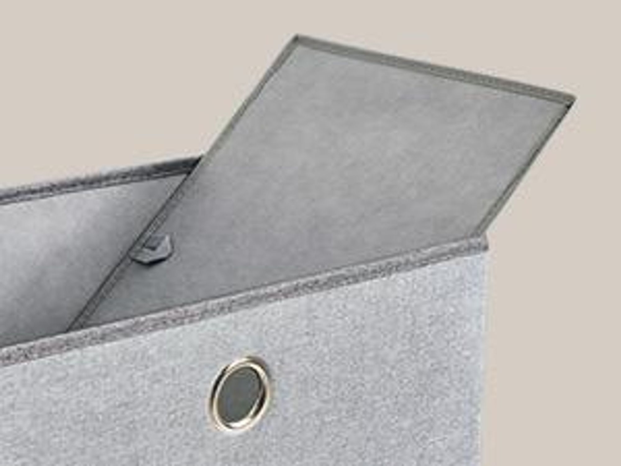 SONGMICS Aufbewahrungsboxen 3er-Set, Ordnungsbox, stapelbar mit Griffen, 43 x 30 x 30 cm, hellgrau