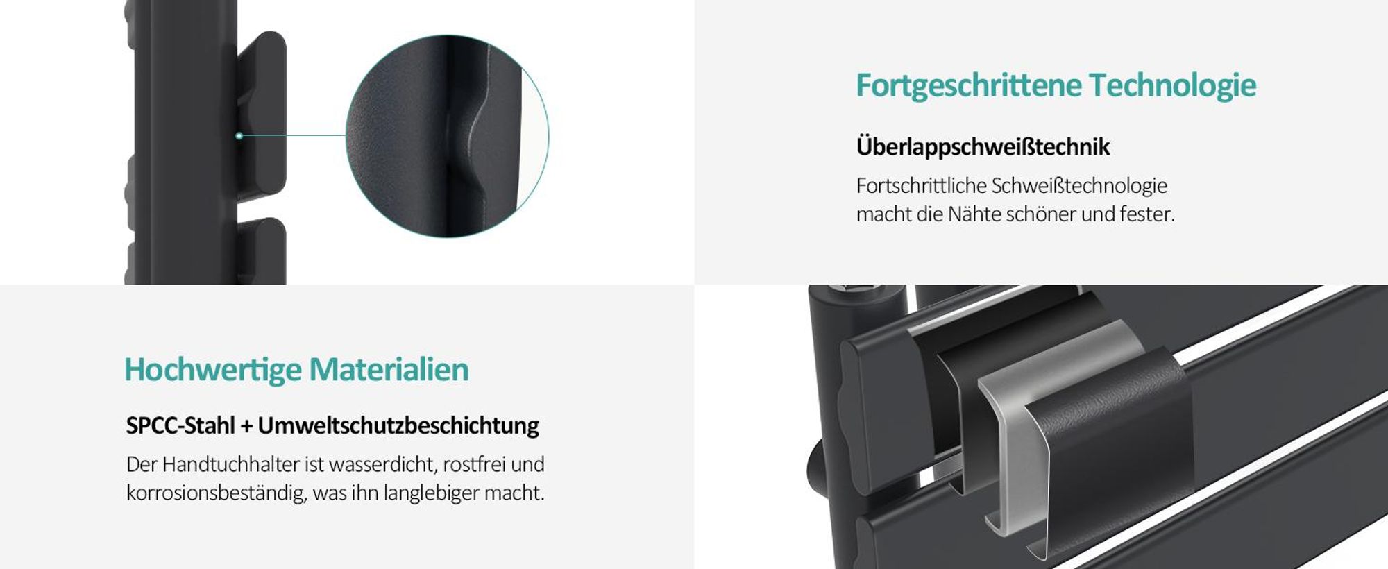 EMKE Handtuchtrockner Elektrisch Asymmetrie Badheizkörper mit Timing Thermostat Handtuchwärmer 762 x 600mm Anthrazit Handtuchhalter Heizkörper mit 400W Heizstab