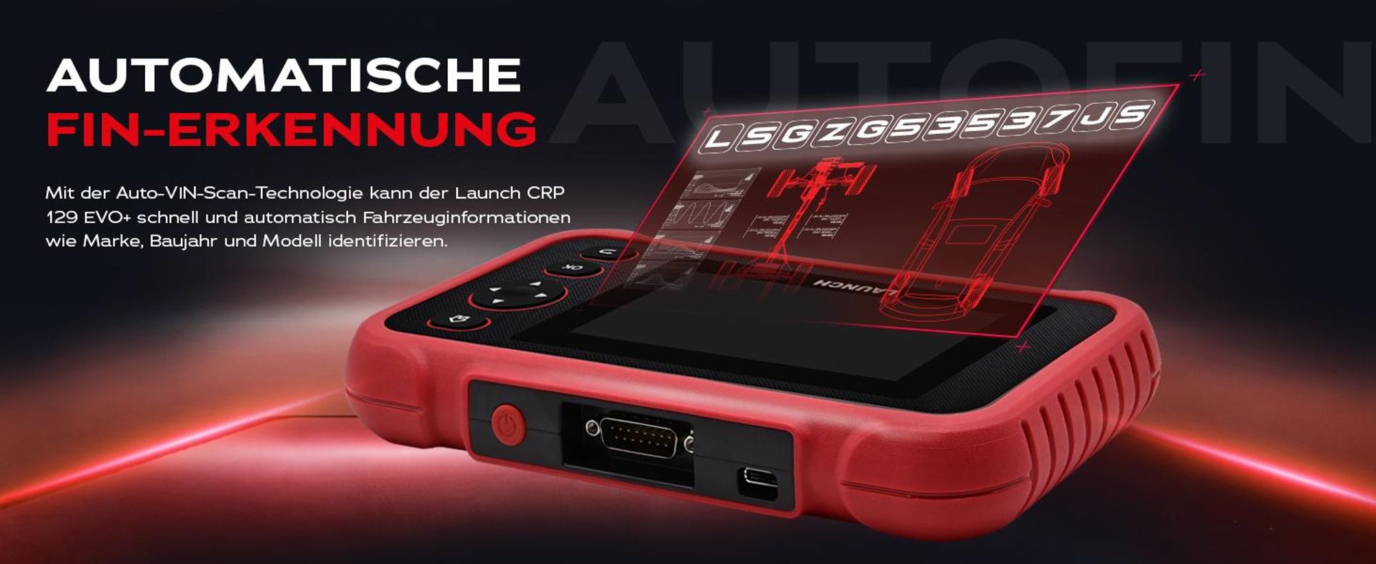 LAUNCH Europe CRP 129 EVO+ V3 OBD2 Diagnosegerät Auto, 4-Systeme Motor/ABS/SRS/Getriebe, 13 Servicefunktionen, Android, WLAN 2.4&5 GHz, CAN FD & DoIP