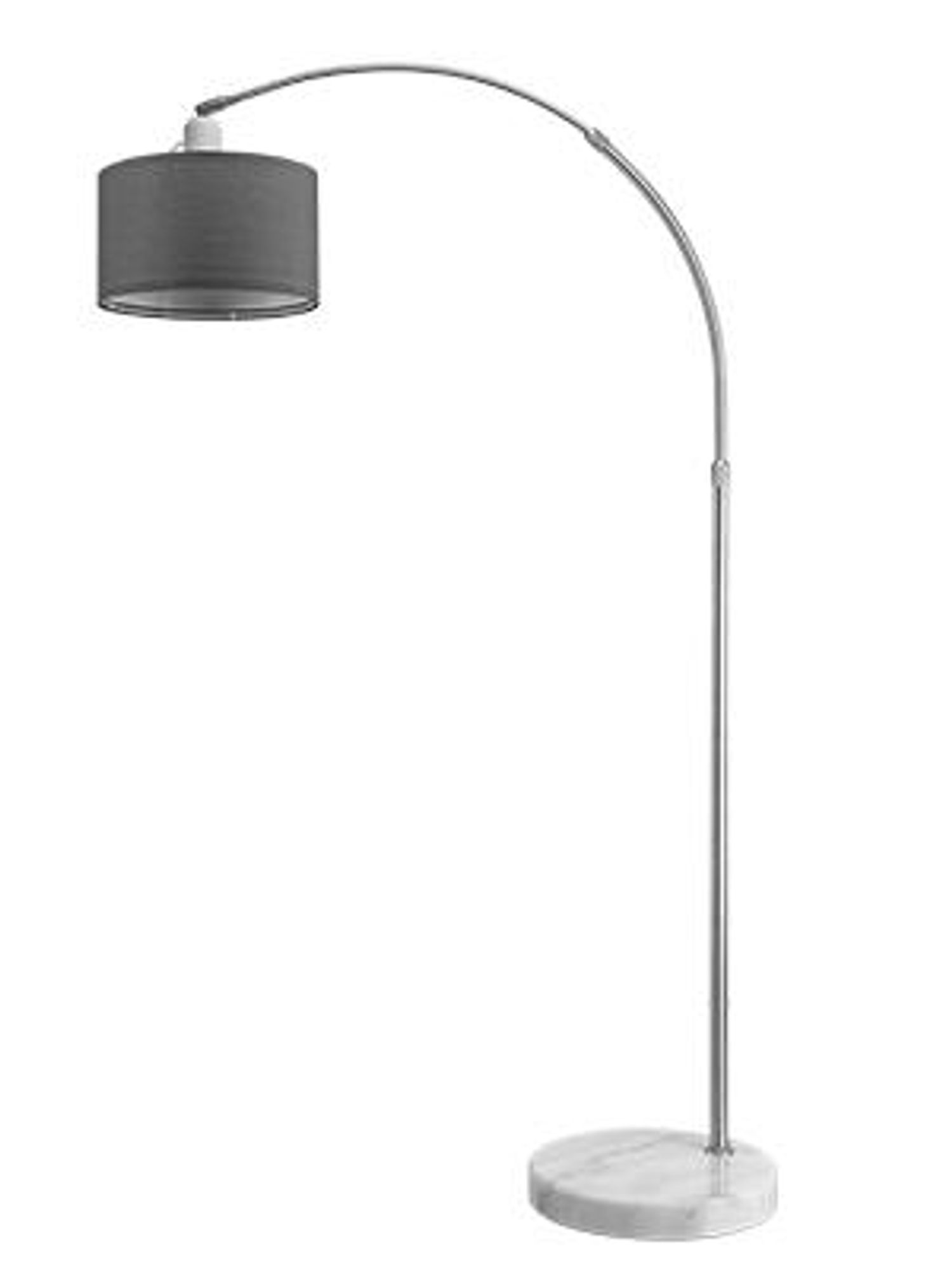 MONZANA® Bogenlampe Stoffschirm Marmorfuß 150-175 cm Höhenverstellbar Fußschalter Schwenkbar E27 Wohnzimmer Schlafzimmer Stehlampe Standleuchte Grau