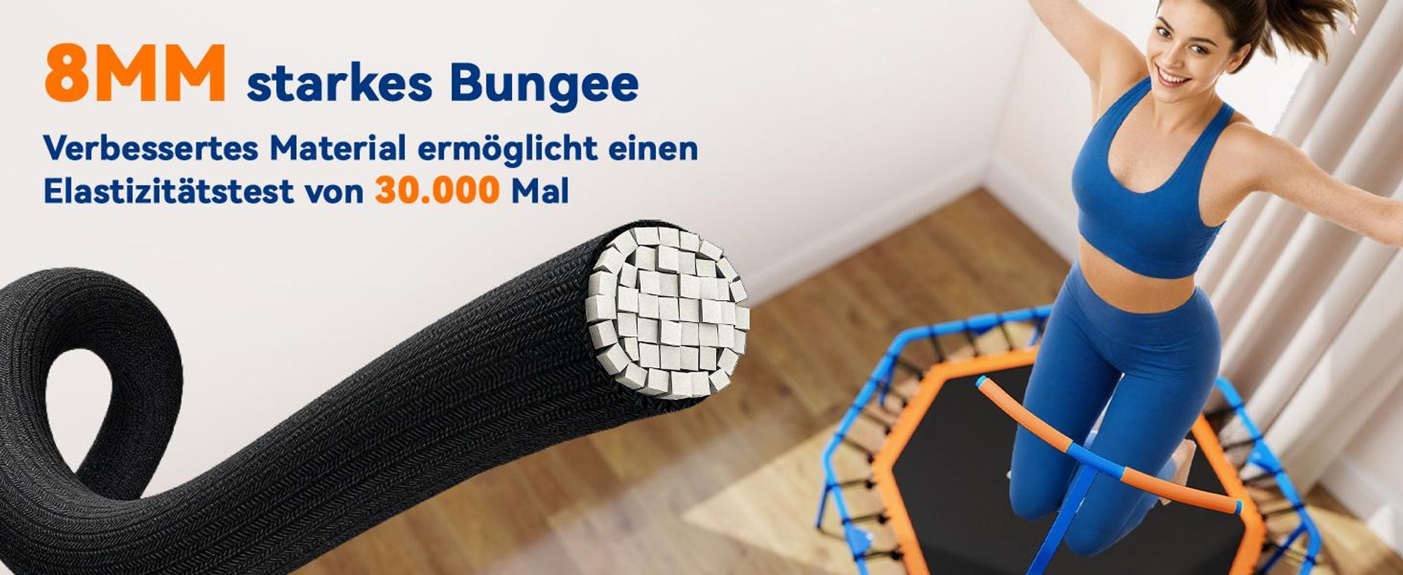 SPORTNOW Fitness Trampolin klappbar Ø128 cm Mini Trampoline mit Haltegriff