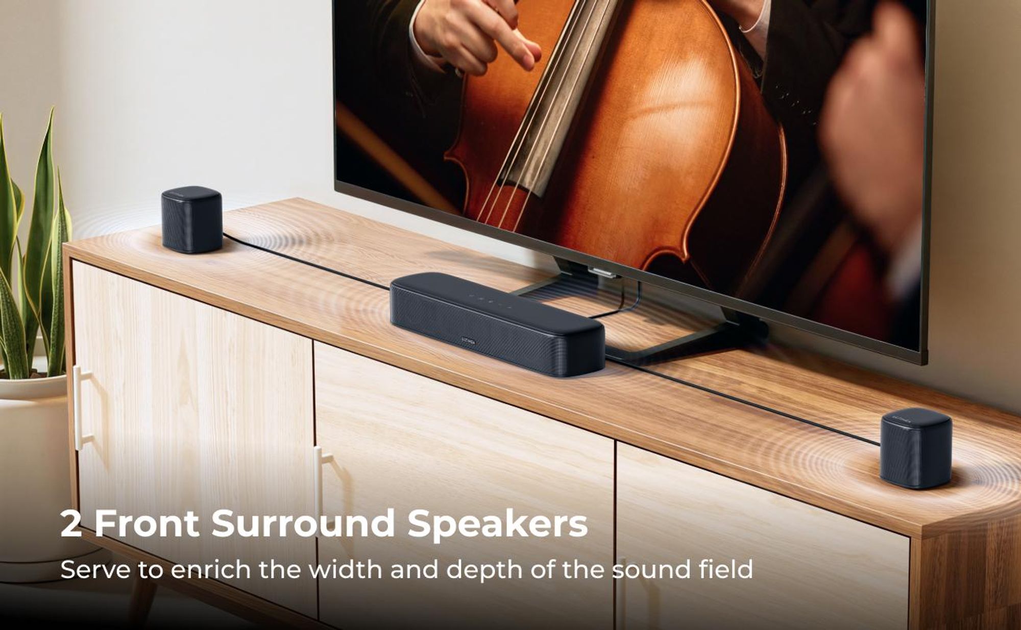 ULTIMEA 7.1ch Soundbar mit Subwoofer für TV, Surround Sound System für Heimkino, 4 Surround Lautsprechern, HDMI ARC, App Steuerung, Aura S4T